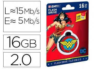 Memoria usb emtec flash 16 gb usb 2.0 collector wonder woman