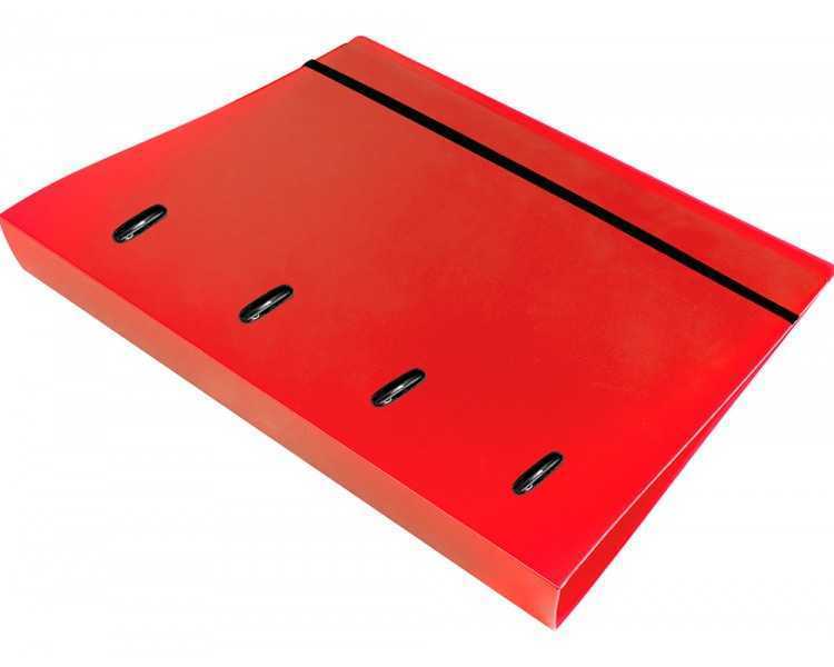 Carpeta con recambio liderpapel a4 cuadro 5mm 100 hojas 80g polipropileno 4 anillas 40mm rojo translucido