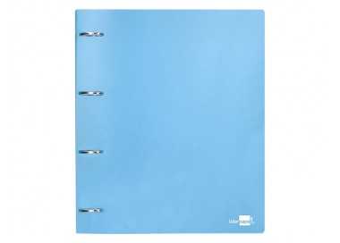 Carpeta liderpapel 4 anillas mixtas 40 mm polipropileno din a4 celeste opaco