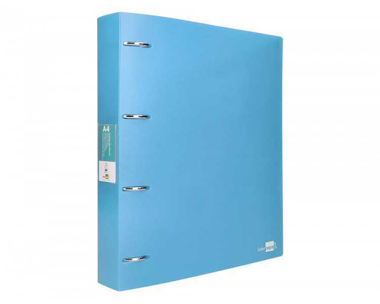 Carpeta liderpapel 4 anillas mixtas 40 mm polipropileno din a4 celeste opaco