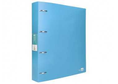 Carpeta liderpapel 4 anillas mixtas 40 mm polipropileno din a4 celeste opaco