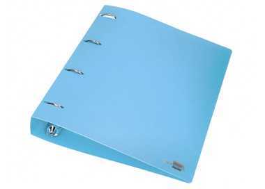 Carpeta liderpapel 4 anillas mixtas 40 mm polipropileno din a4 celeste opaco