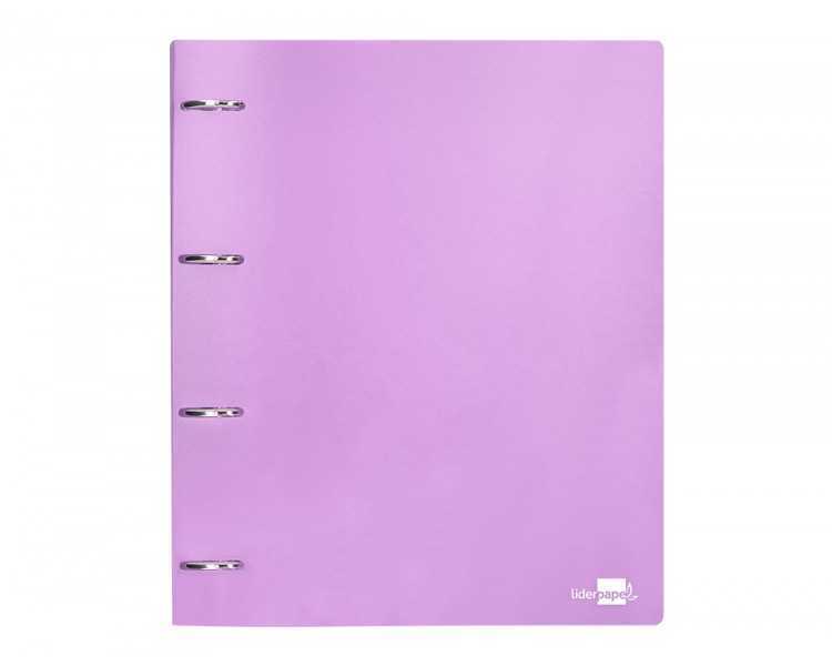 Carpeta liderpapel 4 anillas mixtas 40 mm polipropileno din a4 lavanda opaco