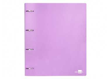 Carpeta liderpapel 4 anillas mixtas 40 mm polipropileno din a4 lavanda opaco