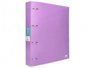 Carpeta liderpapel 4 anillas mixtas 40 mm polipropileno din a4 lavanda opaco