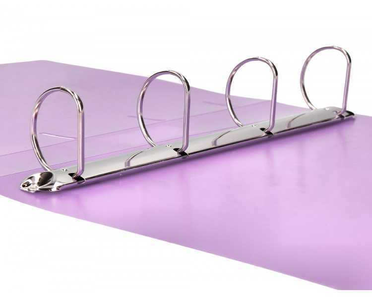 Carpeta liderpapel 4 anillas mixtas 40 mm polipropileno din a4 lavanda opaco