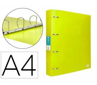 Carpeta liderpapel 4 anillas mixtas 40 mm polipropileno din a4 amarillo fluor opaco