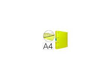 Carpeta liderpapel 4 anillas mixtas 40 mm polipropileno din a4 amarillo fluor opaco Carpeta liderpapel 4 anillas mixtas 40 mm polipropileno din a4 amarillo fluor opaco