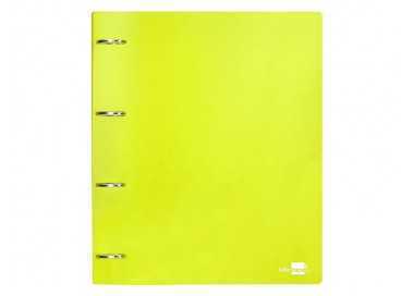 Carpeta liderpapel 4 anillas mixtas 40 mm polipropileno din a4 amarillo fluor opaco Carpeta liderpapel 4 anillas mixtas 40 mm polipropileno din a4 amarillo fluor opaco