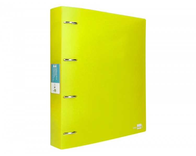 Carpeta liderpapel 4 anillas mixtas 40 mm polipropileno din a4 amarillo fluor opaco