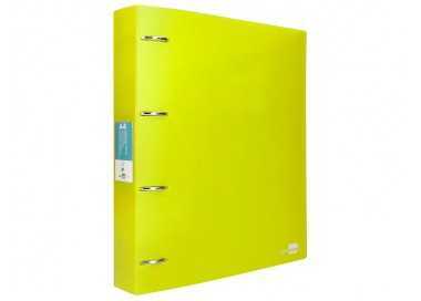 Carpeta liderpapel 4 anillas mixtas 40 mm polipropileno din a4 amarillo fluor opaco Carpeta liderpapel 4 anillas mixtas 40 mm polipropileno din a4 amarillo fluor opaco