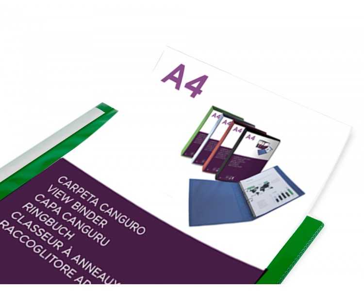 Carpeta liderpapel canguro 2 anillas 25 mm mixtas polipropileno din a4 verde translucido
