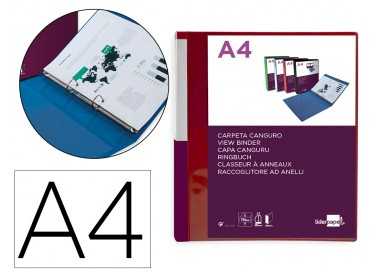 Carpeta liderpapel canguro 2 anillas 25 mm mixtas polipropileno din a4 rojo translucido