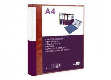 Carpeta liderpapel canguro 2 anillas 25 mm mixtas polipropileno din a4 rojo translucido