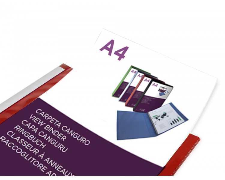 Carpeta liderpapel canguro 2 anillas 25 mm mixtas polipropileno din a4 rojo translucido