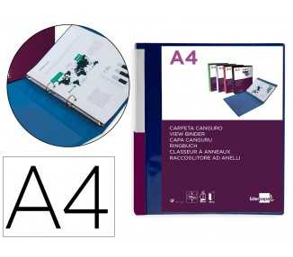Carpeta liderpapel canguro 2 anillas 25 mm mixtas polipropileno din a4 azul translucido