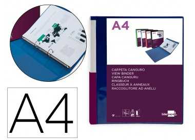 Carpeta liderpapel canguro 2 anillas 25 mm mixtas polipropileno din a4 azul translucido