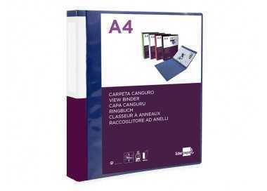 Carpeta liderpapel canguro 2 anillas 25 mm mixtas polipropileno din a4 azul translucido
