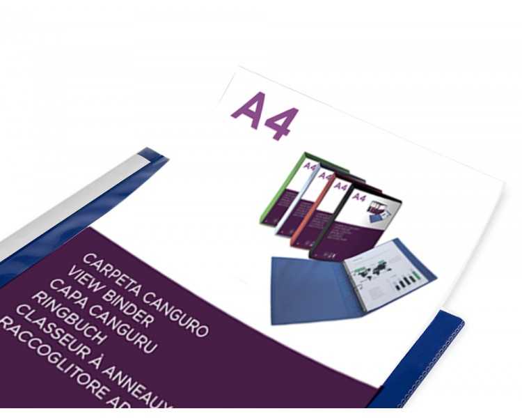 Carpeta liderpapel canguro 2 anillas 25 mm mixtas polipropileno din a4 azul translucido