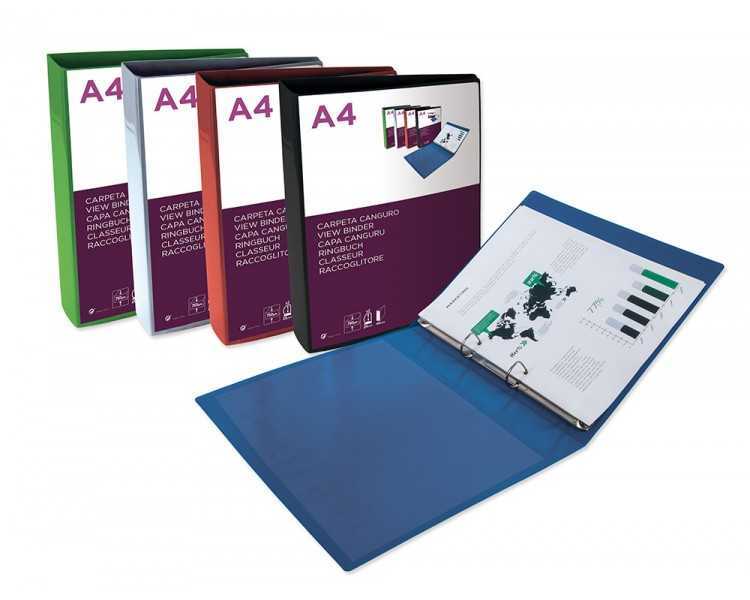 Carpeta liderpapel canguro 2 anillas 25 mm mixtas polipropileno din a4 azul translucido