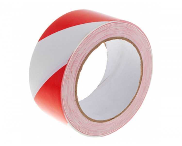 Cinta de señalizacion q-connect no adhesiva rojo y blanco 300 mt x 75 mm