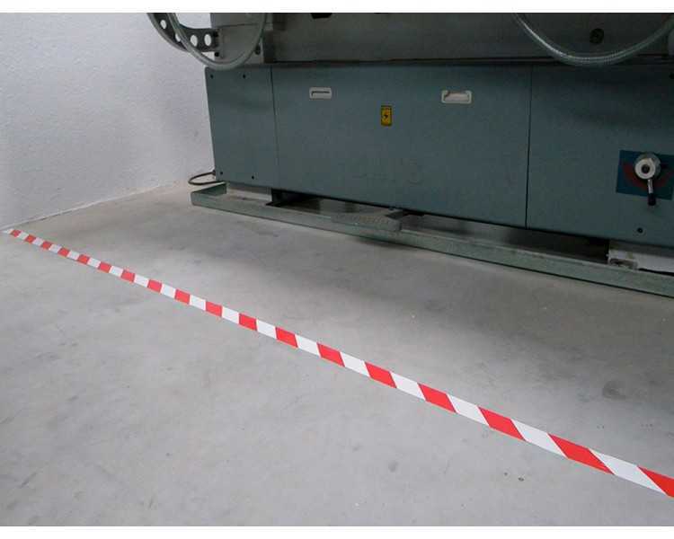 Cinta de señalizacion q-connect no adhesiva rojo y blanco 300 mt x 75 mm