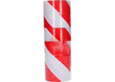 Cinta de señalizacion q-connect no adhesiva rojo y blanco 300 mt x 75 mm Cinta de señalizacion q-connect no adhesiva rojo y blanco 300 mt x 75 mm
