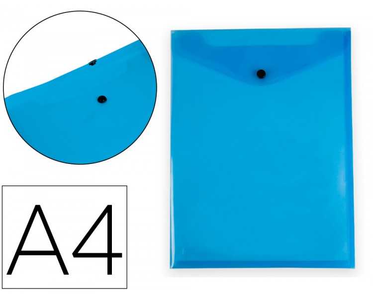 Carpeta liderpapel dossier broche polipropileno din a4 formato vertical con fuelle azul translucido