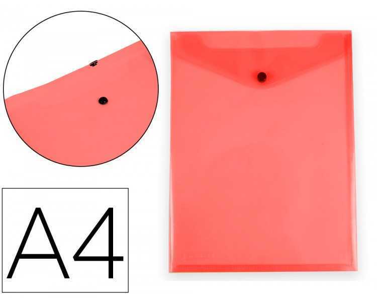Carpeta liderpapel dossier broche polipropileno din a4 formato vertical con fuelle rojo translucido