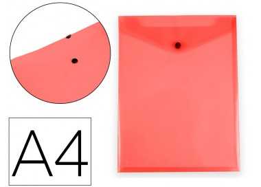 Carpeta liderpapel dossier broche polipropileno din a4 formato vertical con fuelle rojo translucido