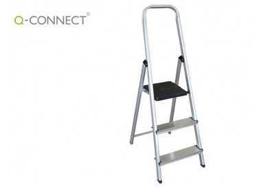 Escalera q-connect de aluminio 3 peldaños 590x400x1260 mm peso maximo 150 kg en-131