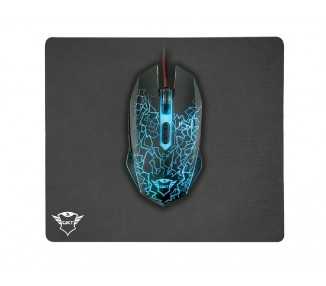 Pack alfombrilla + raton optico trust gaming gxt783 izza mouse & pad 2400 dpi 6 botones