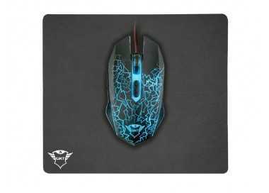 Pack alfombrilla + raton optico trust gaming gxt783 izza mouse & pad 2400 dpi 6 botones