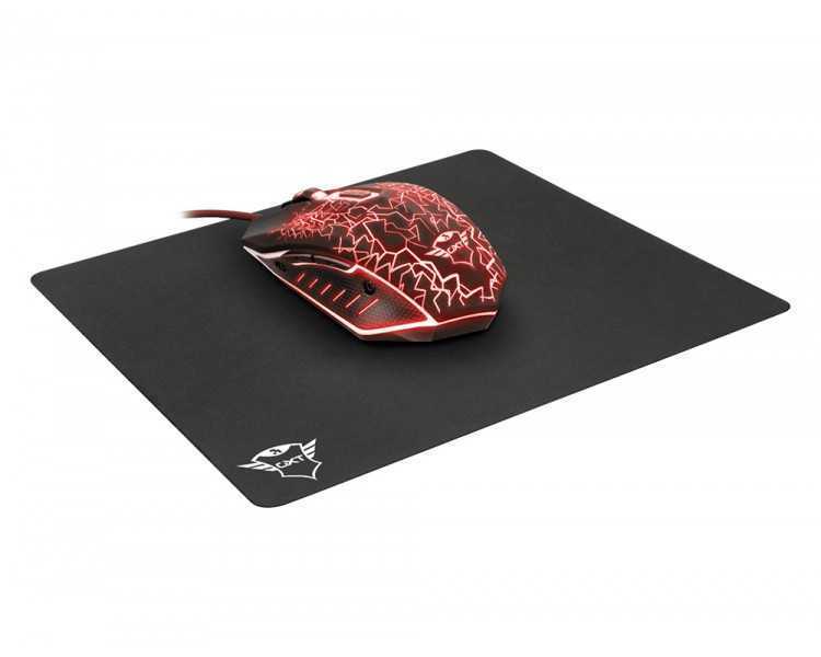 Pack alfombrilla + raton optico trust gaming gxt783 izza mouse & pad 2400 dpi 6 botones