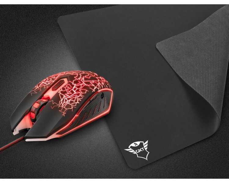 Pack alfombrilla + raton optico trust gaming gxt783 izza mouse & pad 2400 dpi 6 botones