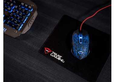 Pack alfombrilla + raton optico trust gaming gxt783 izza mouse & pad 2400 dpi 6 botones