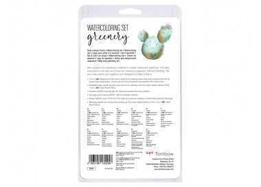 Set watercoloring tombow greenery 9 piezas