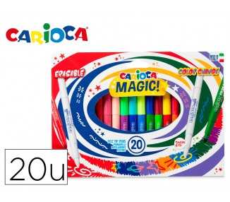 Rotulador carioca magic borrable caja de 20 unidades colores surtidos