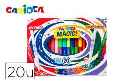 Rotulador carioca magic borrable caja de 20 unidades colores surtidos