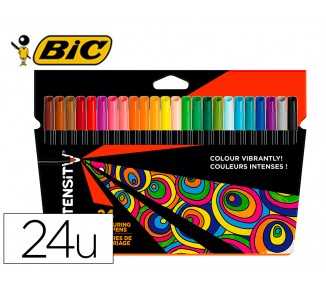 Rotulador bic intensity estuche de 24 colores surtidos
