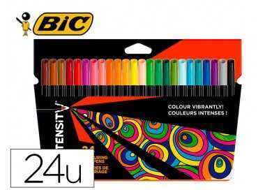 Rotulador bic intensity estuche de 24 colores surtidos