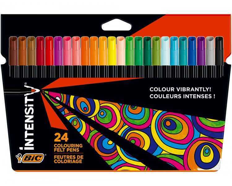 Rotulador bic intensity estuche de 24 colores surtidos