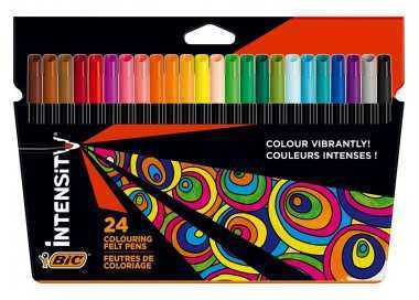 Rotulador bic intensity estuche de 24 colores surtidos