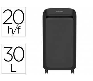 Destructora de documentos fellowes lx221 capacidad de corte 20h seguridad p5 clips grapas y tarjetas 30l negra