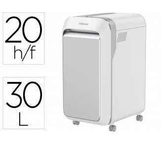 Destructora de documentos fellowes lx221 capacidad de corte 20h seguridad p5 clips grapas y tarjetas 30l blanca