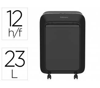 Destructora de documentos fellowes lx211 capacidad de 15 hojas seguridad p5 negra papelera 23 l grapas