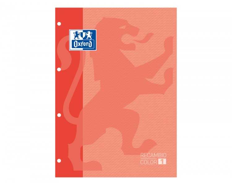 Recambio color oxford din a4 80 hojas cuadro 5 mm 4 taladros melocoton