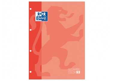 Recambio color oxford din a4 80 hojas cuadro 5 mm 4 taladros melocoton