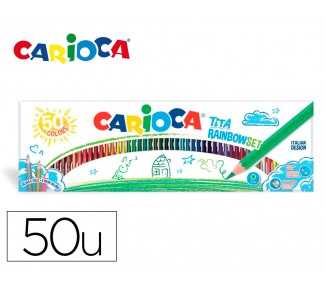 Lapices de colores carioca tita caja de 50 unidades colores surtidos