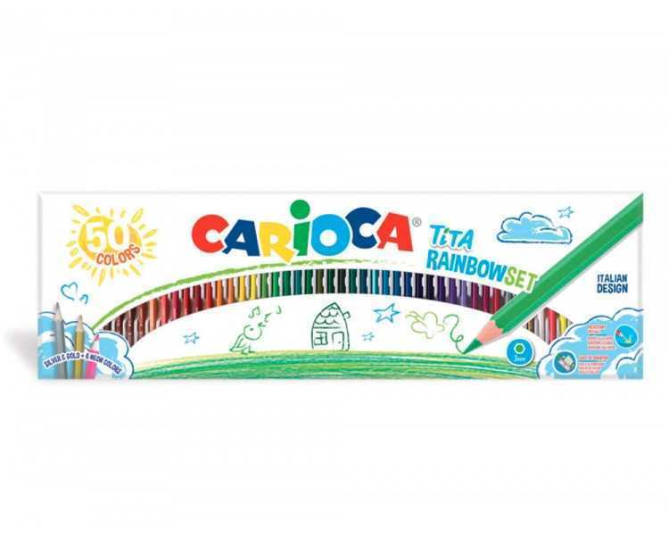 Lapices de colores carioca tita caja de 50 unidades colores surtidos